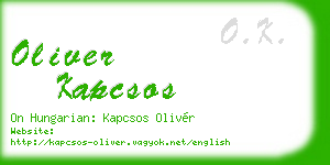 oliver kapcsos business card