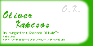 oliver kapcsos business card